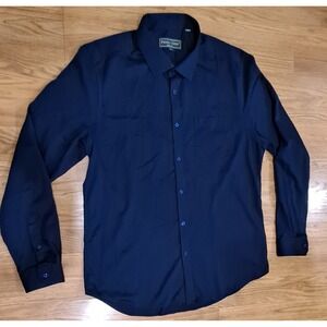 Paisley & Gray Men's XL 18 Shirt Long Sleeve Slim Fit Button Up Navy  MSRP $95